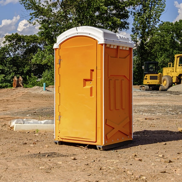 how often are the porta potties cleaned and serviced during a rental period in Woodside